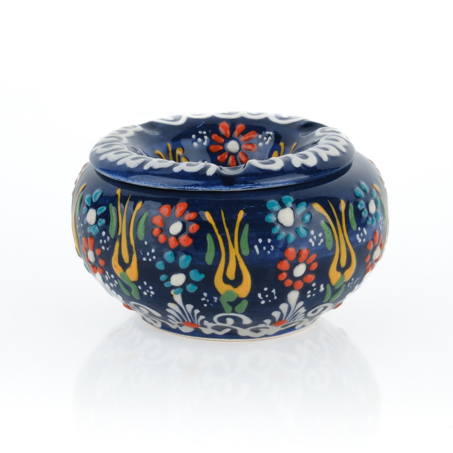 Handmade Ceramic Ashtray with Lid, Decorative Ashtray