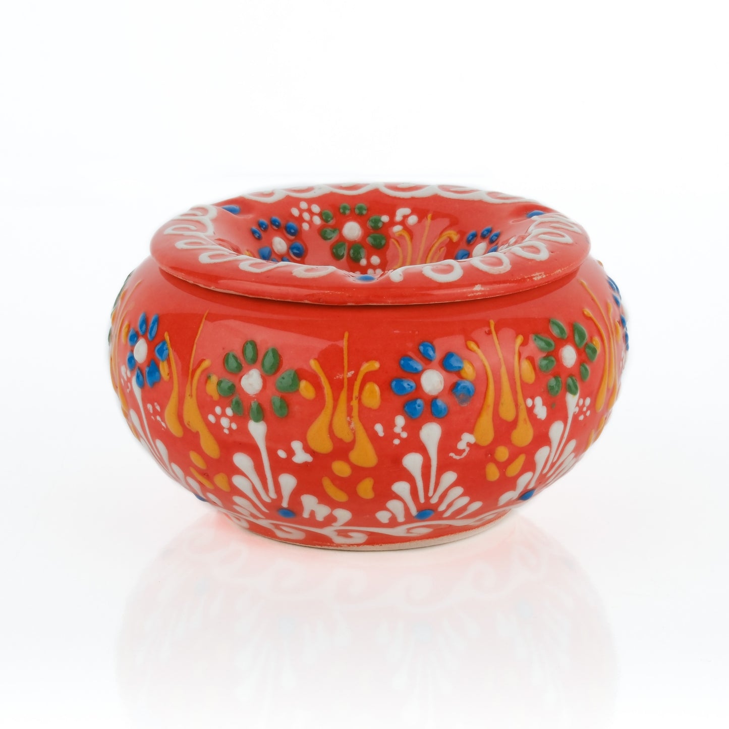 Handmade Ceramic Ashtray with Lid, Decorative Ashtray