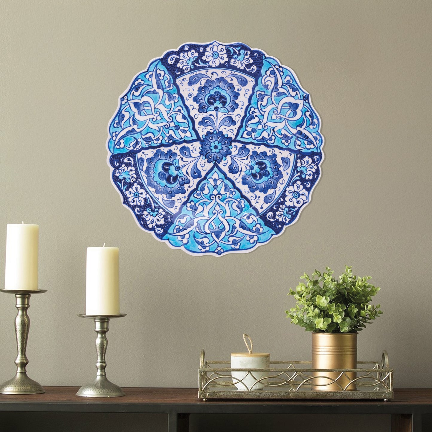 Ceramic Decorative Plate, Azure Elegance Decorative Plate