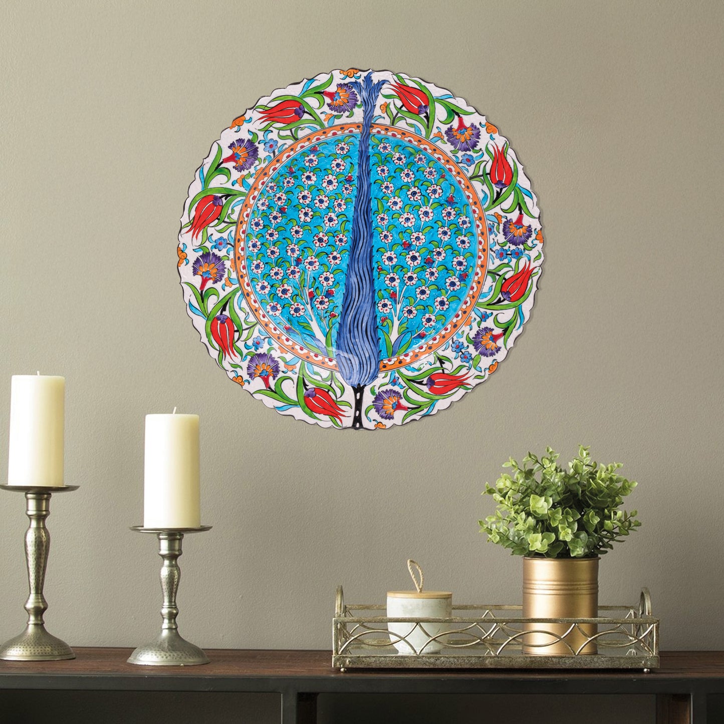 Ceramic Decorative Plate, Cyprus Elegance Decorative Plate