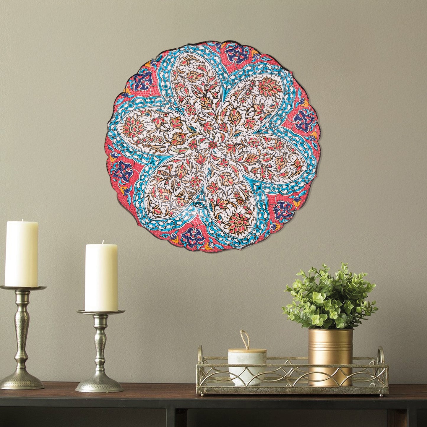 Ceramic Decorative Plate, Floral Radiance Decorative Plate