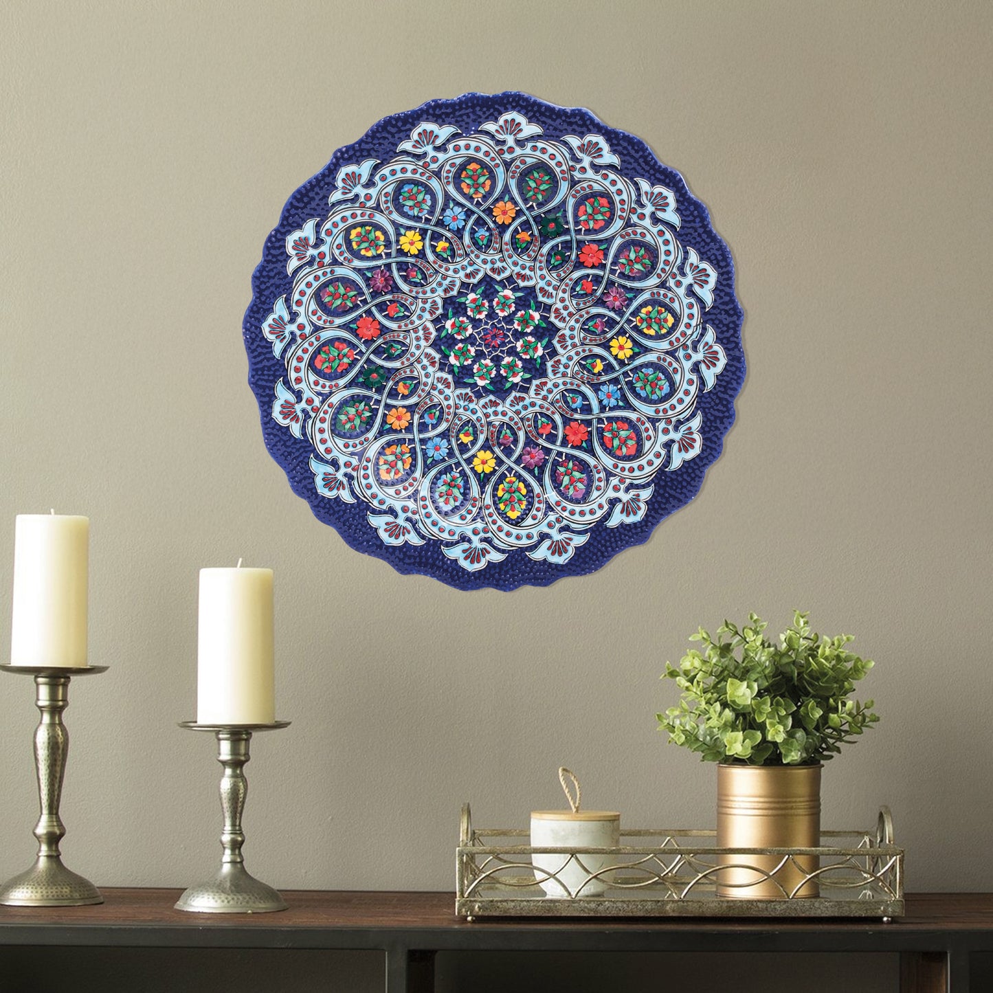 Ceramic Decorative Plate, Paisley Blossom Decorative Plate