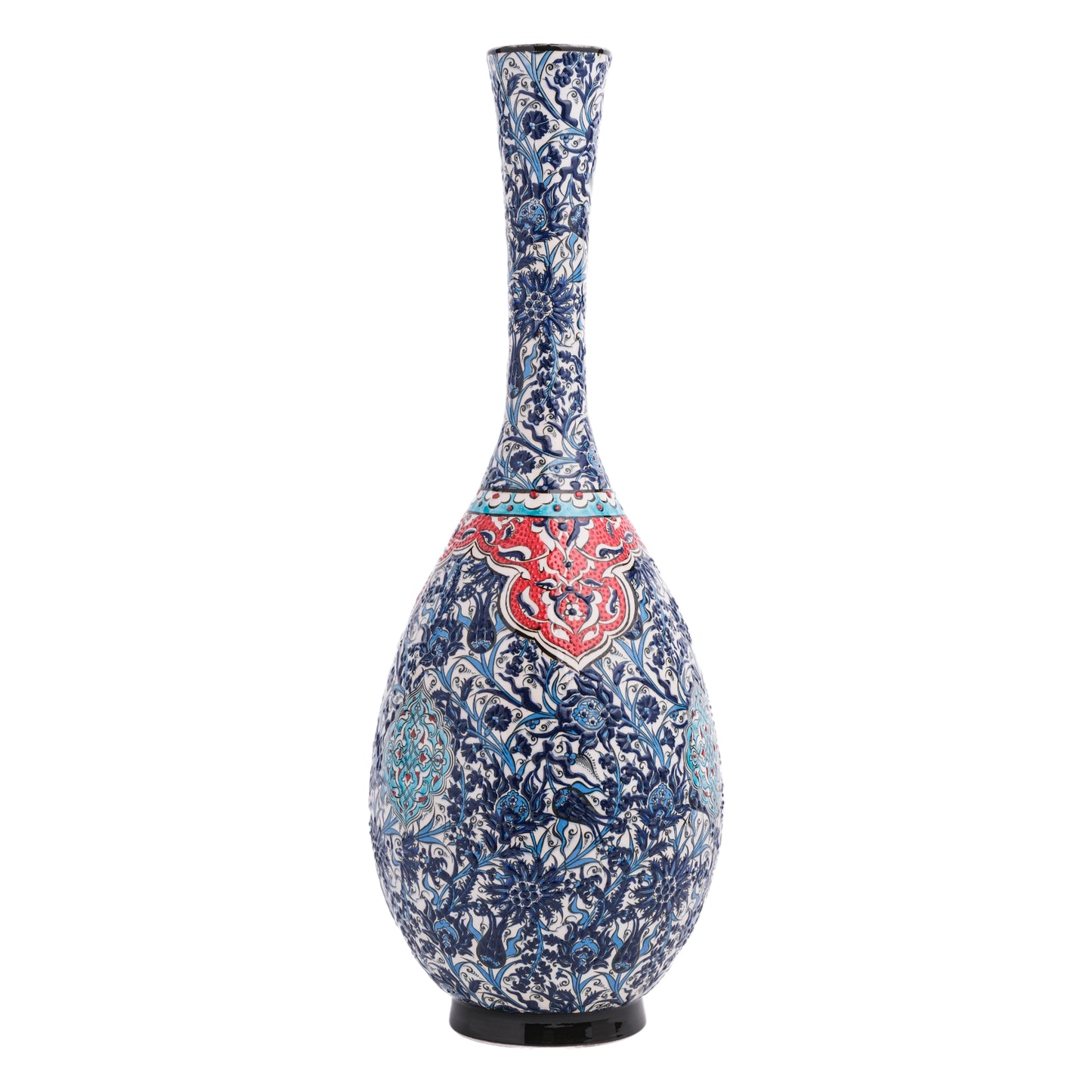 Handmade Ceramic Bottle, Imperial Garden Decorative Bottle, Decorative Vase