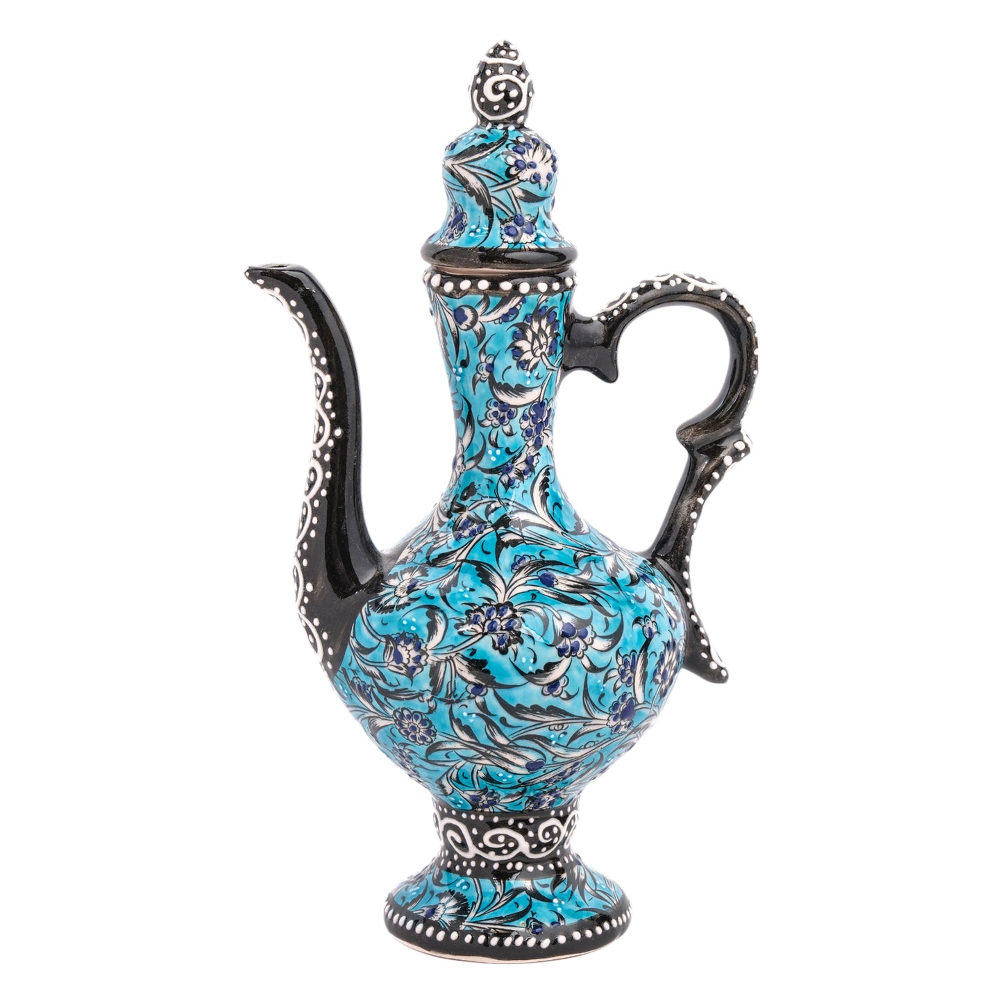 Handmade Ceramic Ewer, Turquoise Ottoman Decorative Ewer, Decorative Pitcher