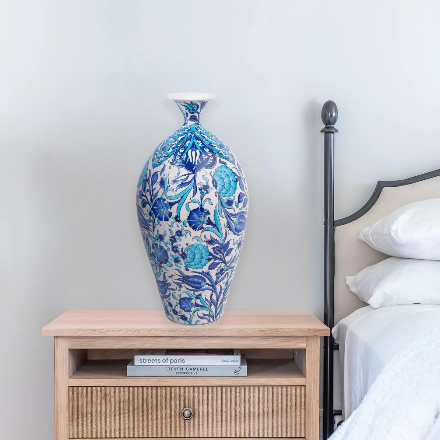Handmade Ceramic Bottle, Turquoise Garden Decorative Bottle, Decorative Vase