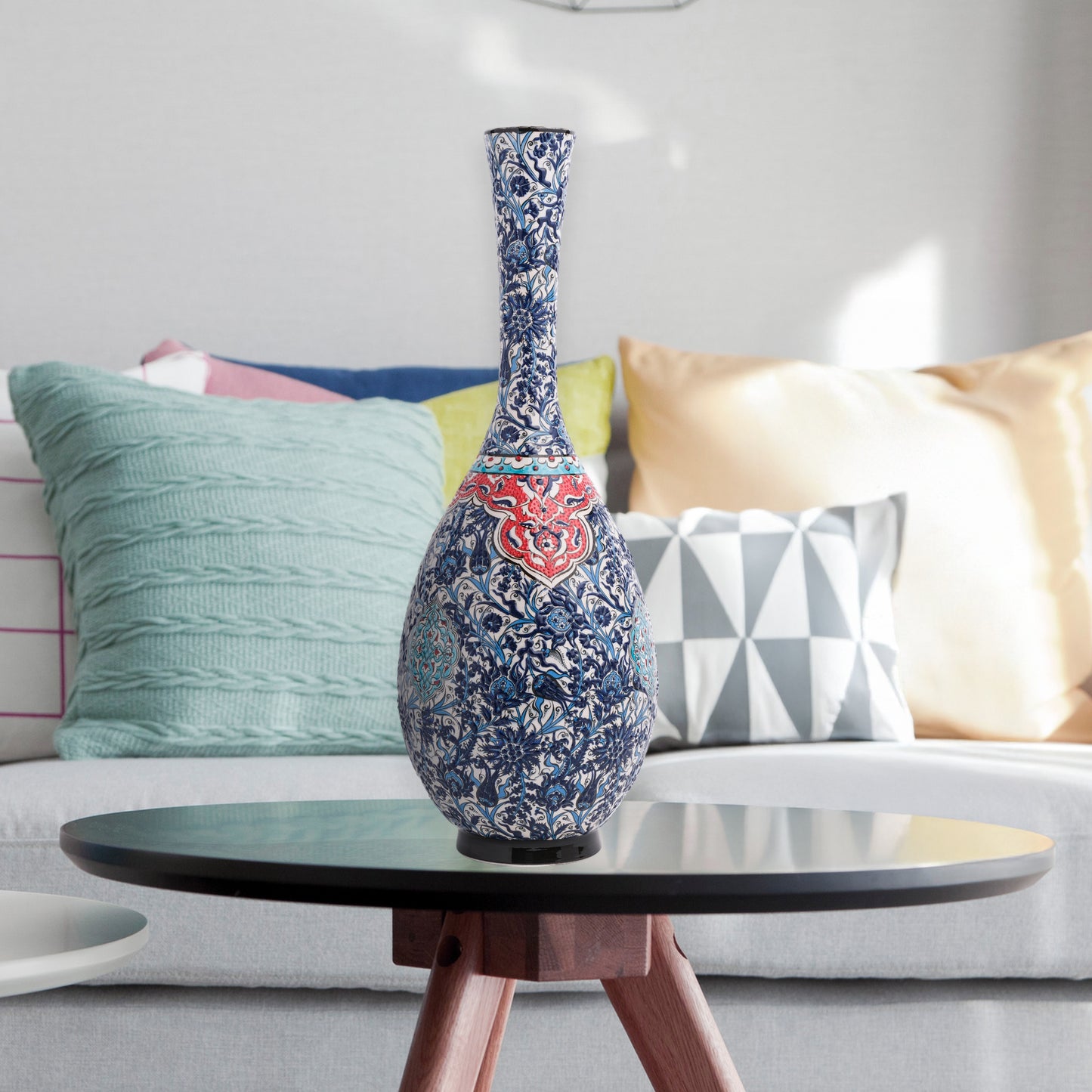 Handmade Ceramic Bottle, Imperial Garden Decorative Bottle, Decorative Vase