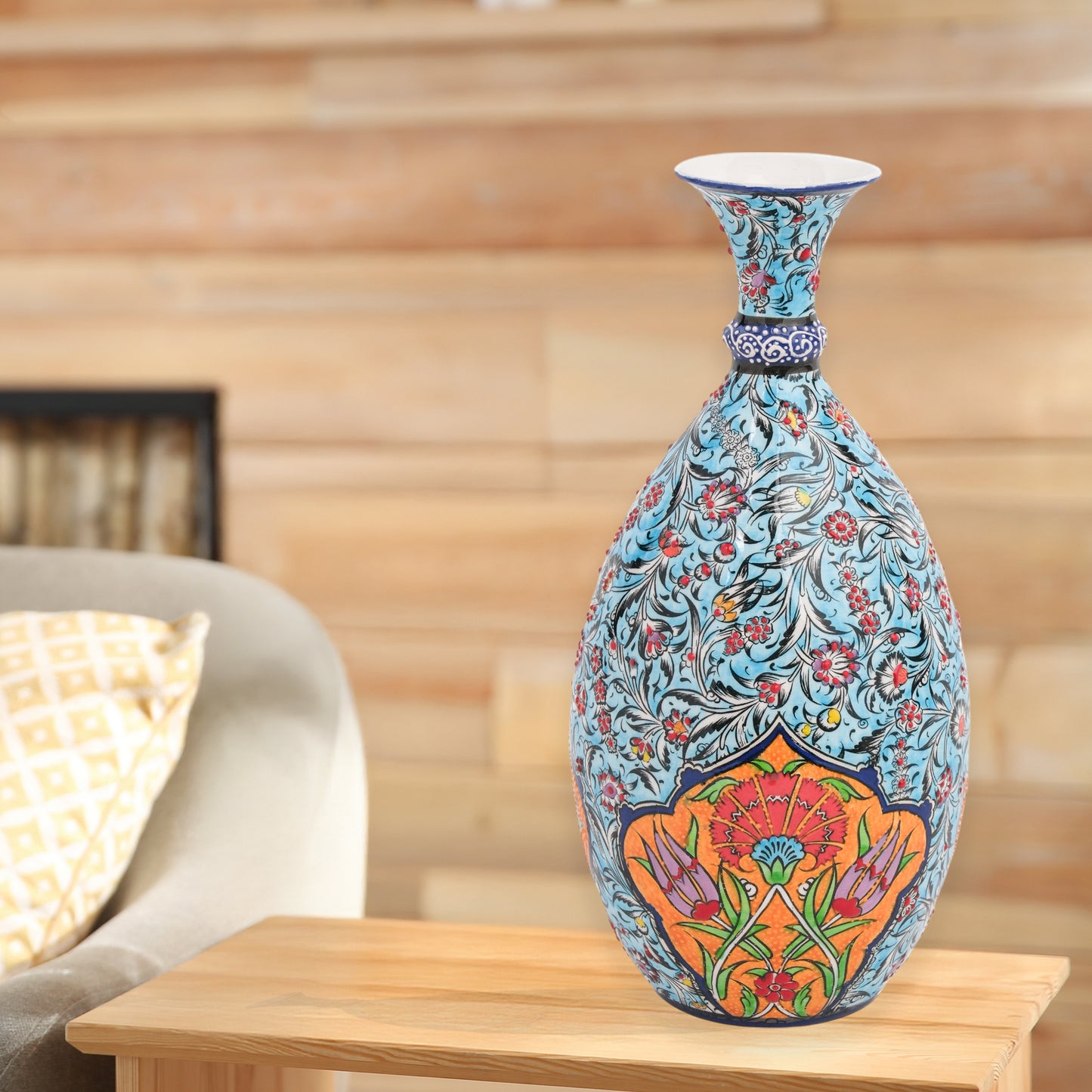 Handmade Ceramic Bottle, Garden Breeze Decorative Bottle, Decorative Vase