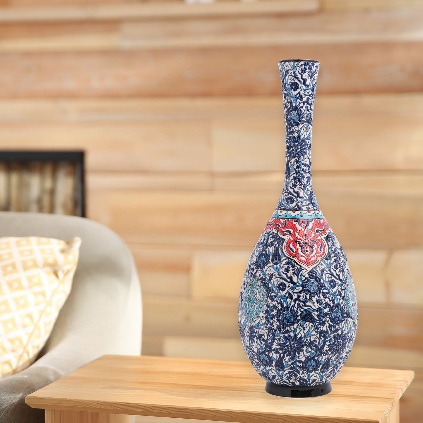 Handmade Ceramic Bottle, Imperial Garden Decorative Bottle, Decorative Vase