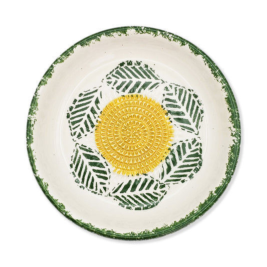 Garlic Grater Bowl, Tropical Green Plate, 7" Ceramic Garlic Grinder, Decorative Grater Bowl