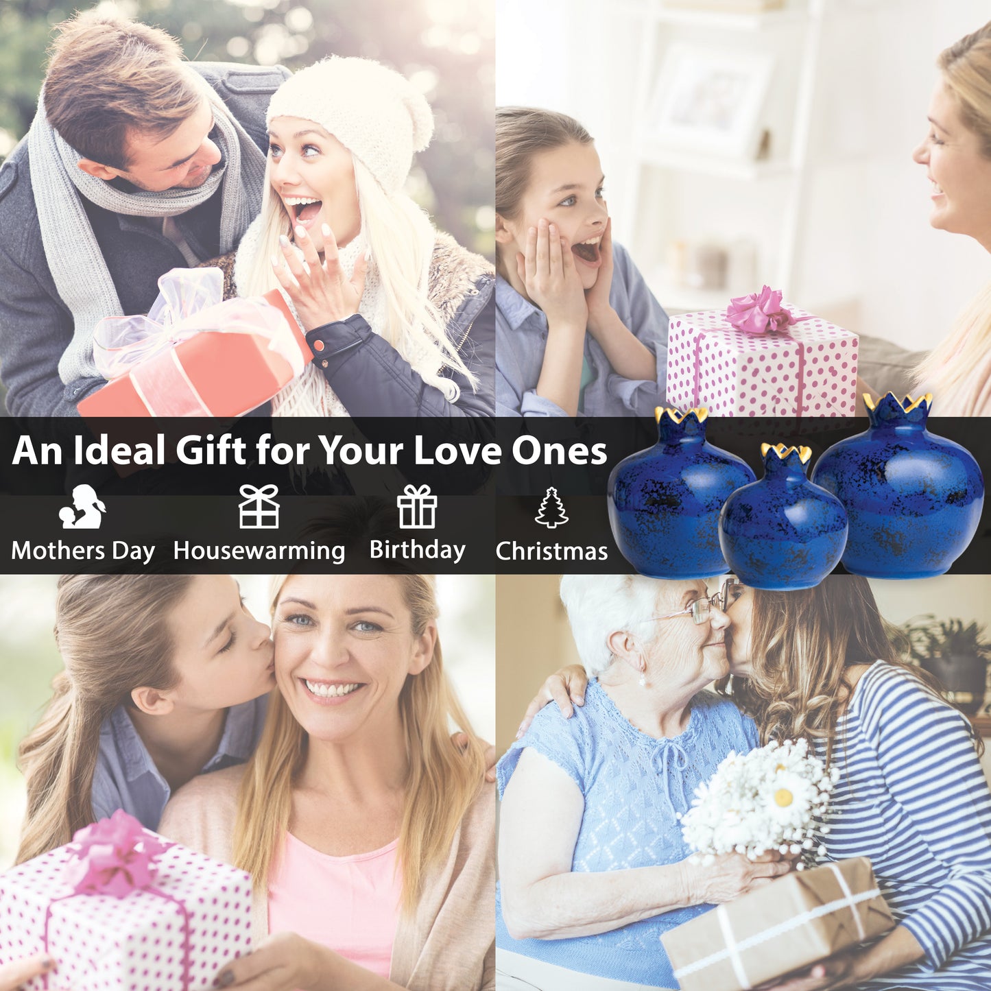 Handmade Ceramic Pomegranate Vase, Ceramic Vase Home Decor