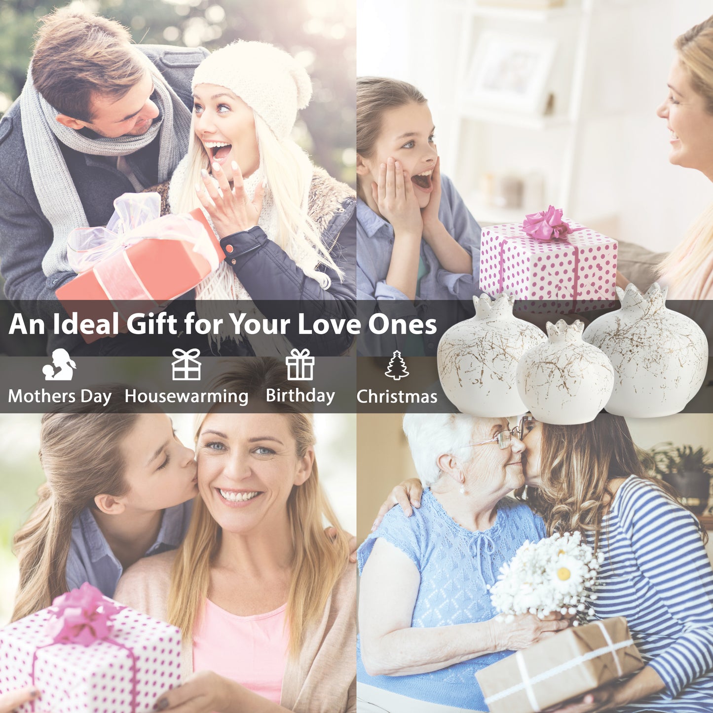 Handmade Ceramic Pomegranate Vase, Ceramic Vase Home Decor