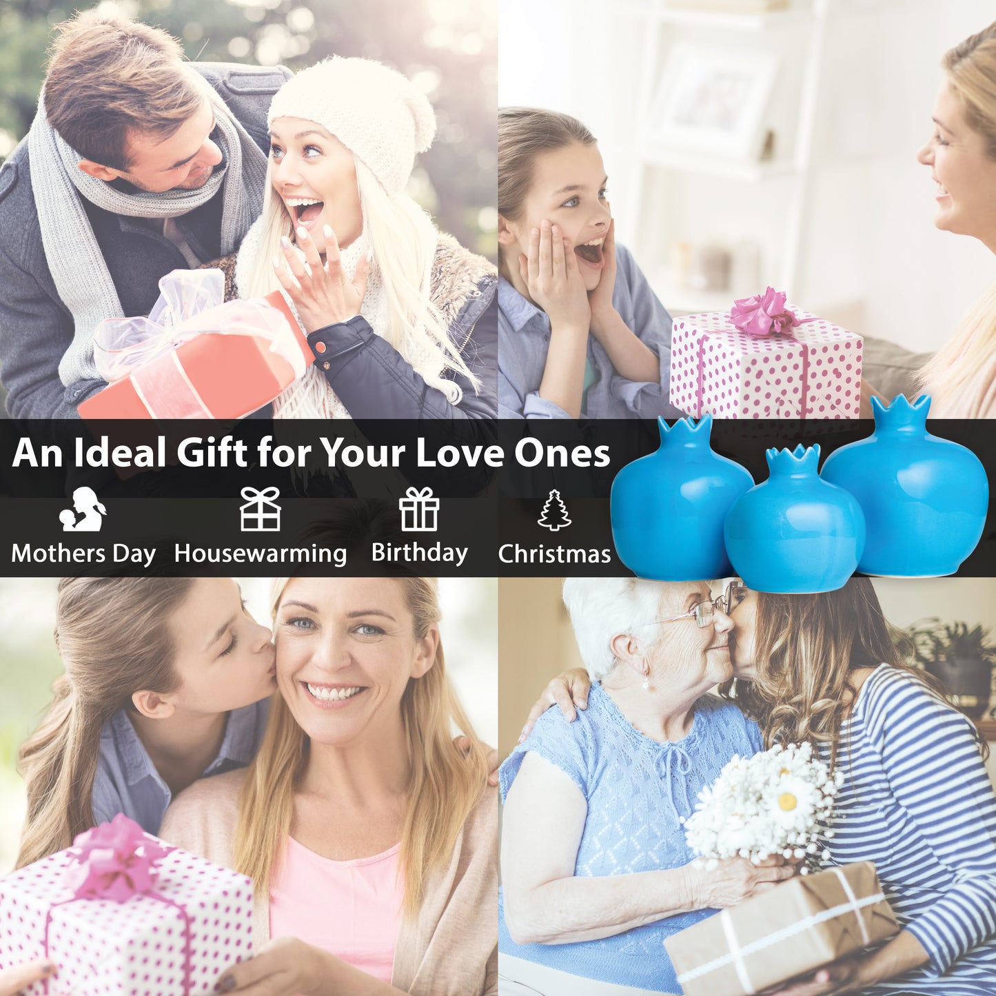 Handmade Ceramic Pomegranate Vase, Ceramic Vase Home Decor