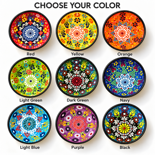 Salsa Bowls Hand-Painted Floral Ceramic Bowl, 4.72″ × 2″ for Dips, Sauces, Snacks & Desserts