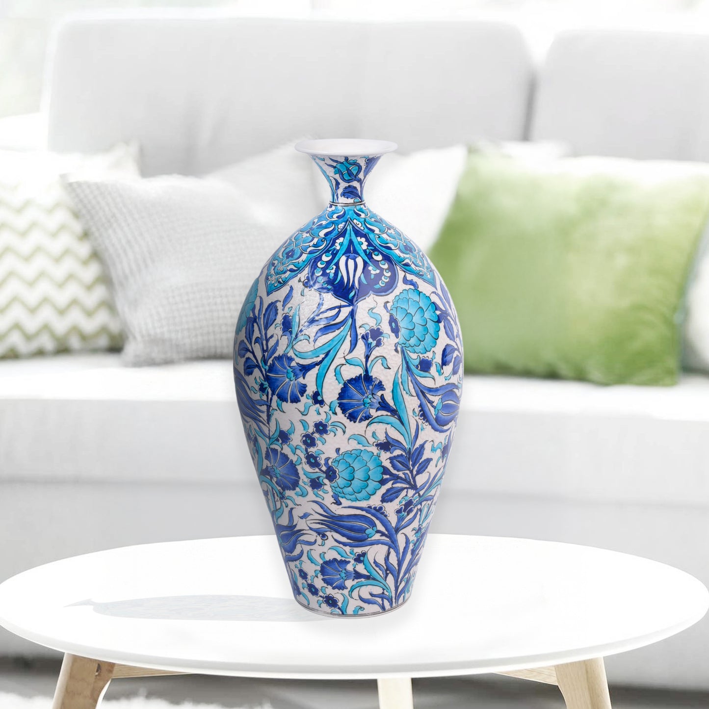 Handmade Ceramic Bottle, Turquoise Garden Decorative Bottle, Decorative Vase