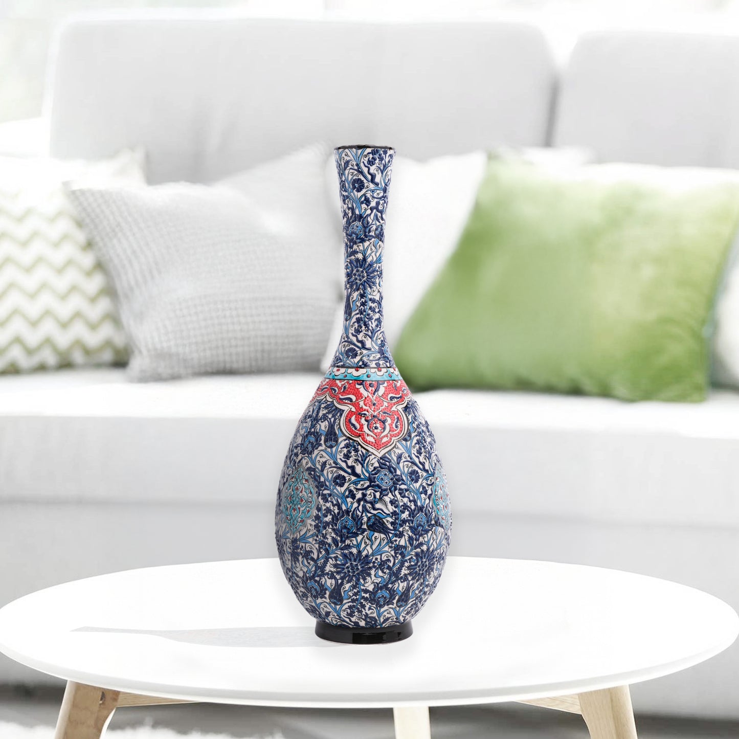 Handmade Ceramic Bottle, Imperial Garden Decorative Bottle, Decorative Vase
