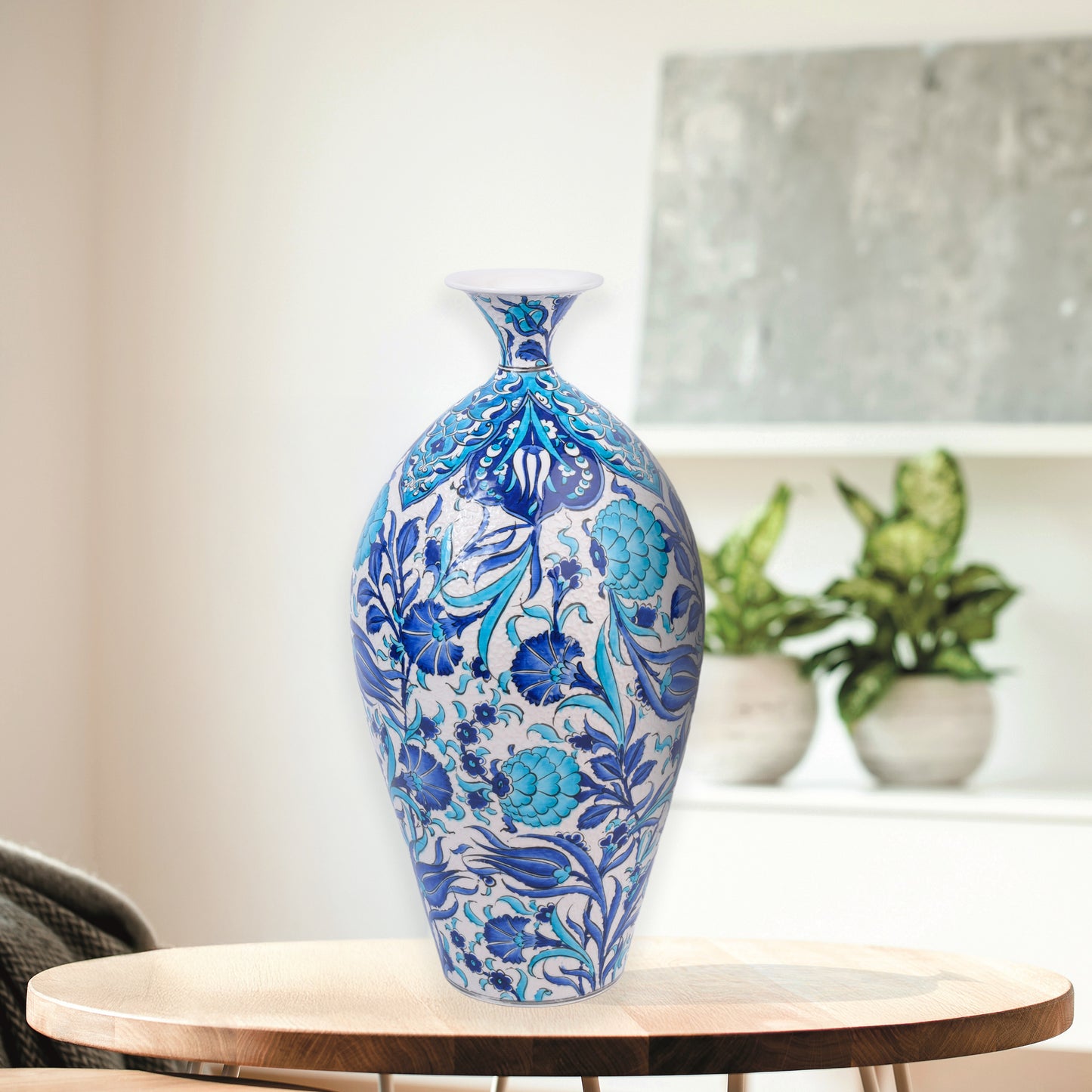 Handmade Ceramic Bottle, Turquoise Garden Decorative Bottle, Decorative Vase