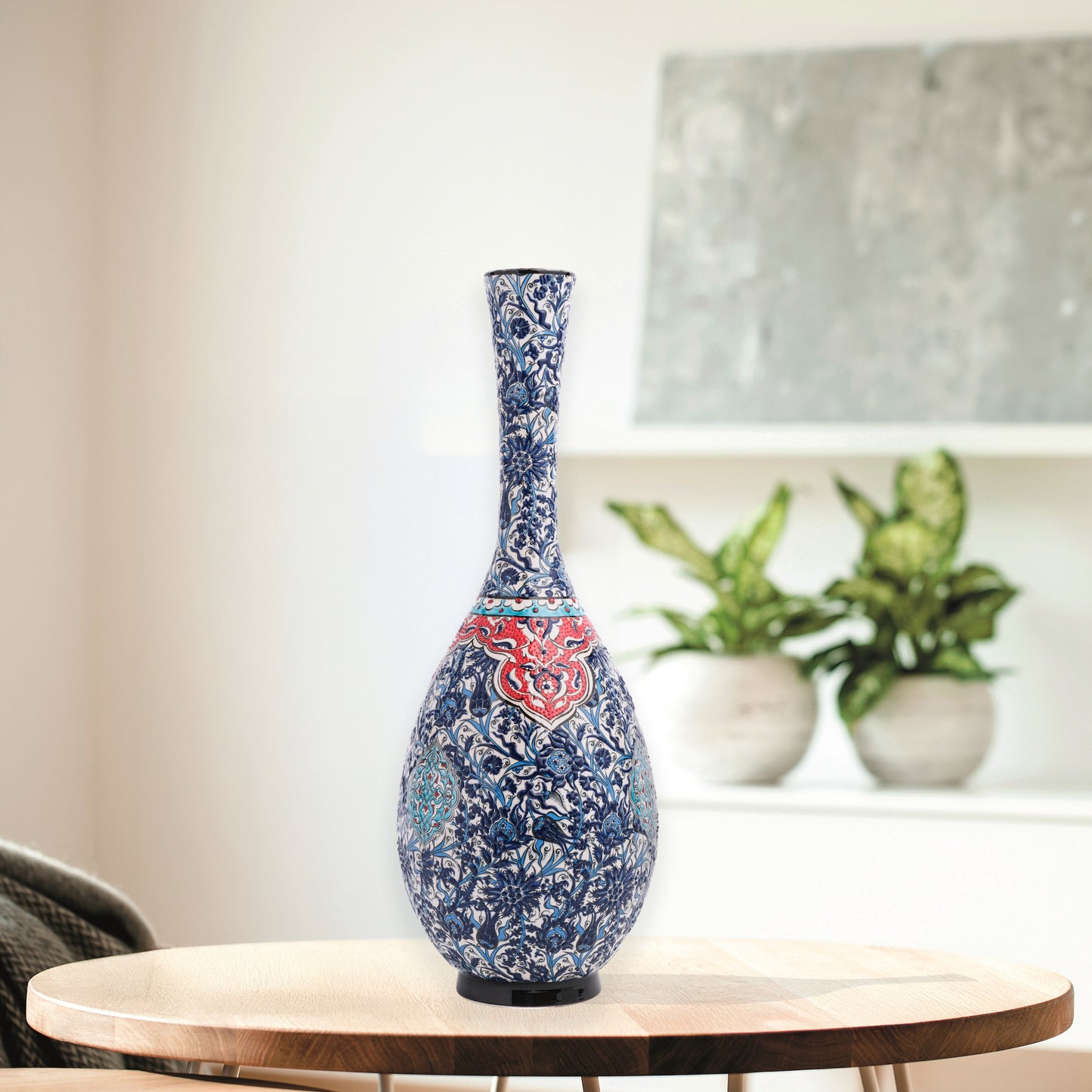 Handmade Ceramic Bottle, Imperial Garden Decorative Bottle, Decorative Vase
