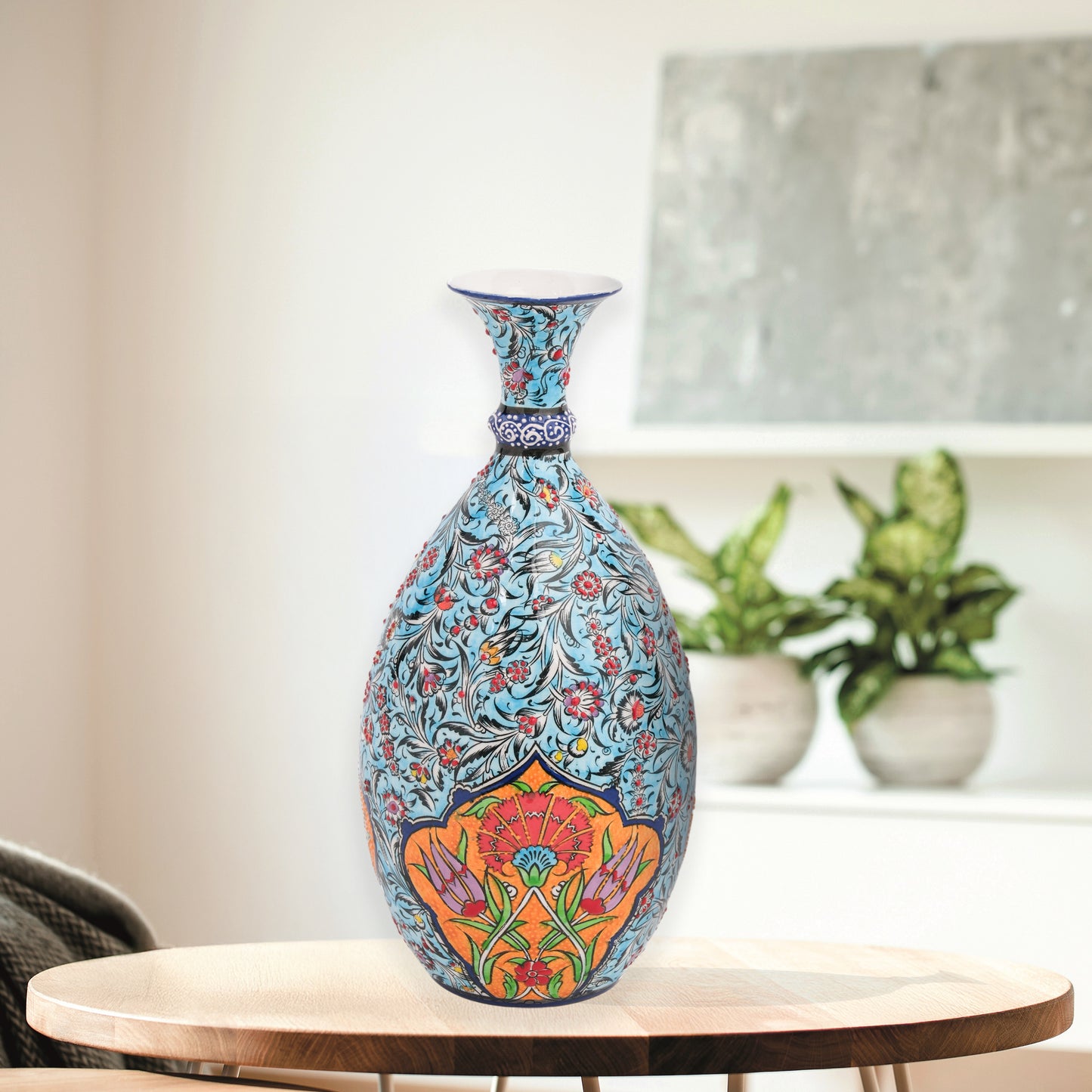 Handmade Ceramic Bottle, Garden Breeze Decorative Bottle, Decorative Vase