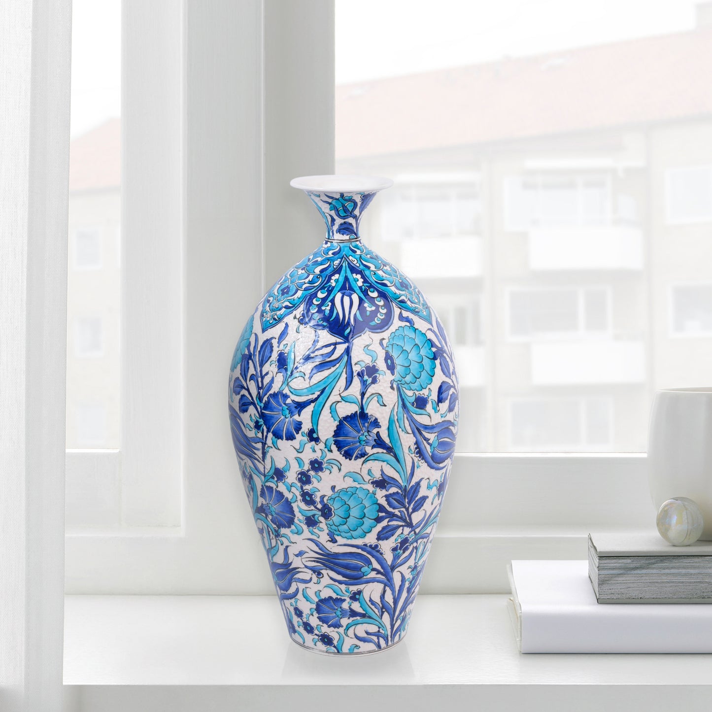 Handmade Ceramic Bottle, Turquoise Garden Decorative Bottle, Decorative Vase