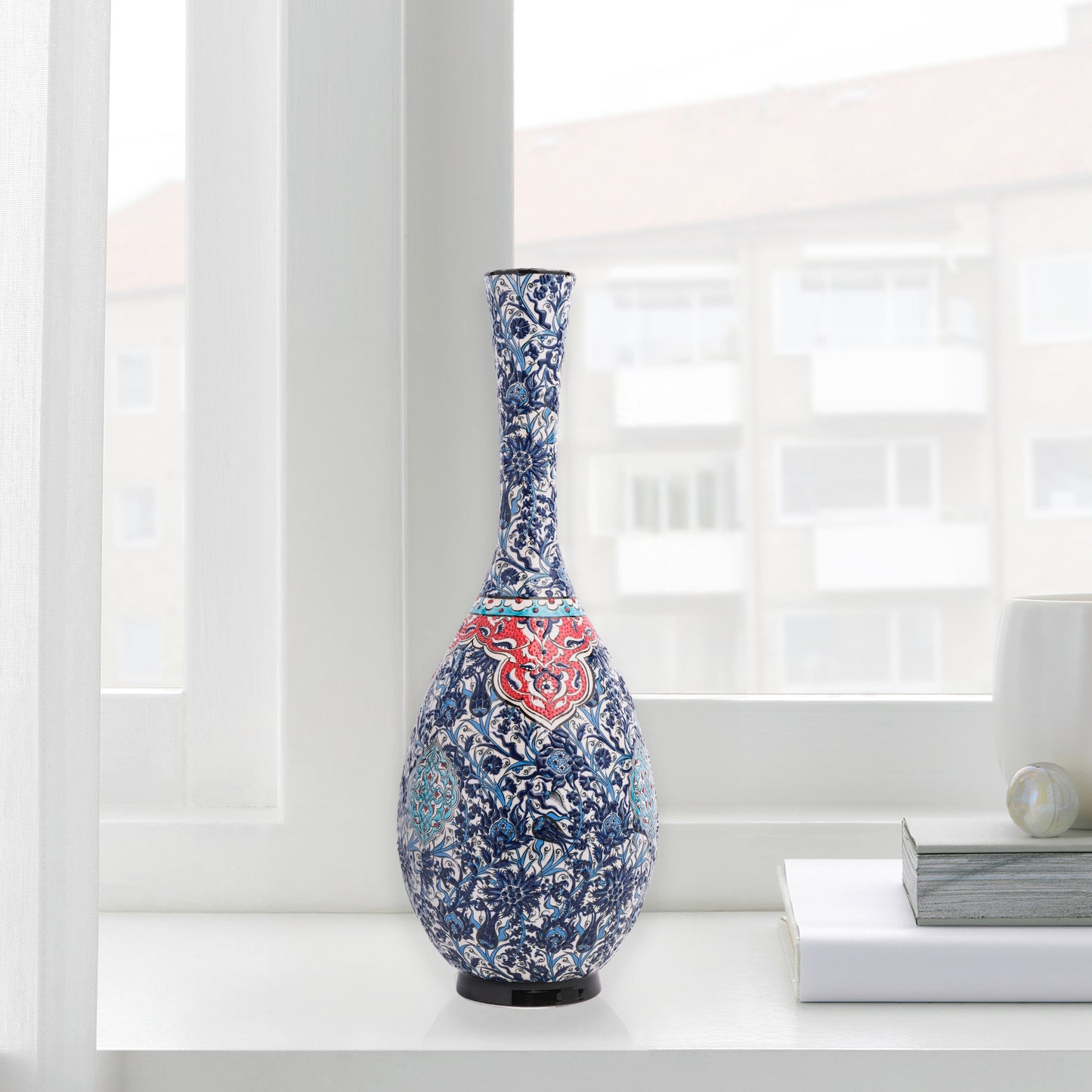 Handmade Ceramic Bottle, Imperial Garden Decorative Bottle, Decorative Vase