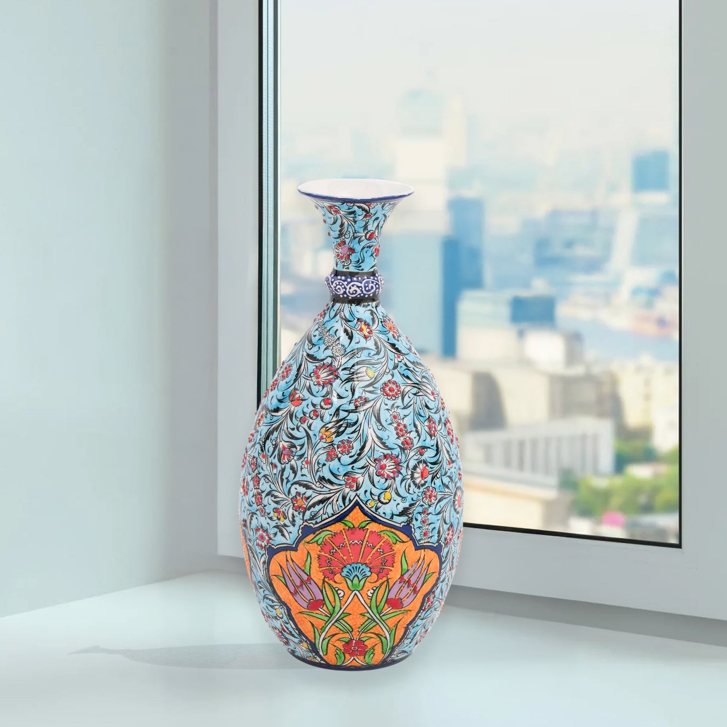 Handmade Ceramic Bottle, Garden Breeze Decorative Bottle, Decorative Vase