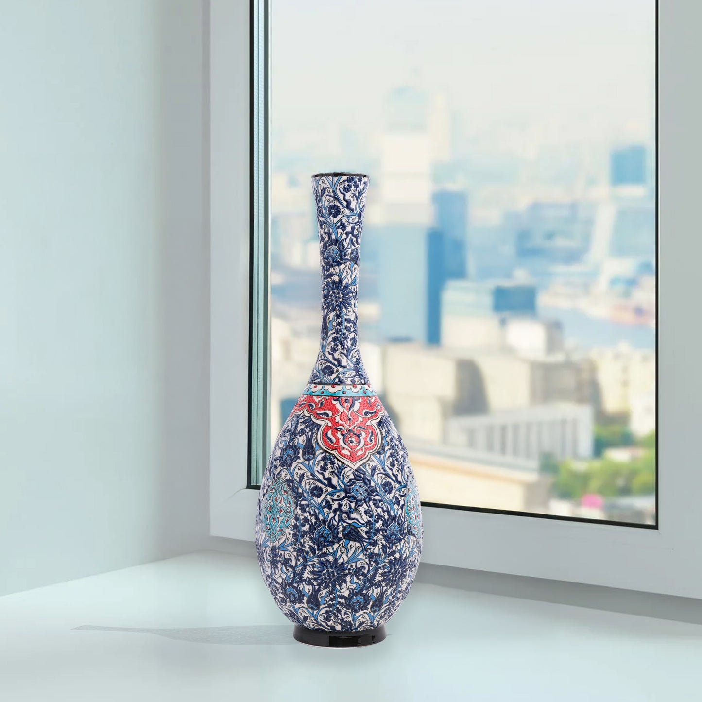 Handmade Ceramic Bottle, Imperial Garden Decorative Bottle, Decorative Vase