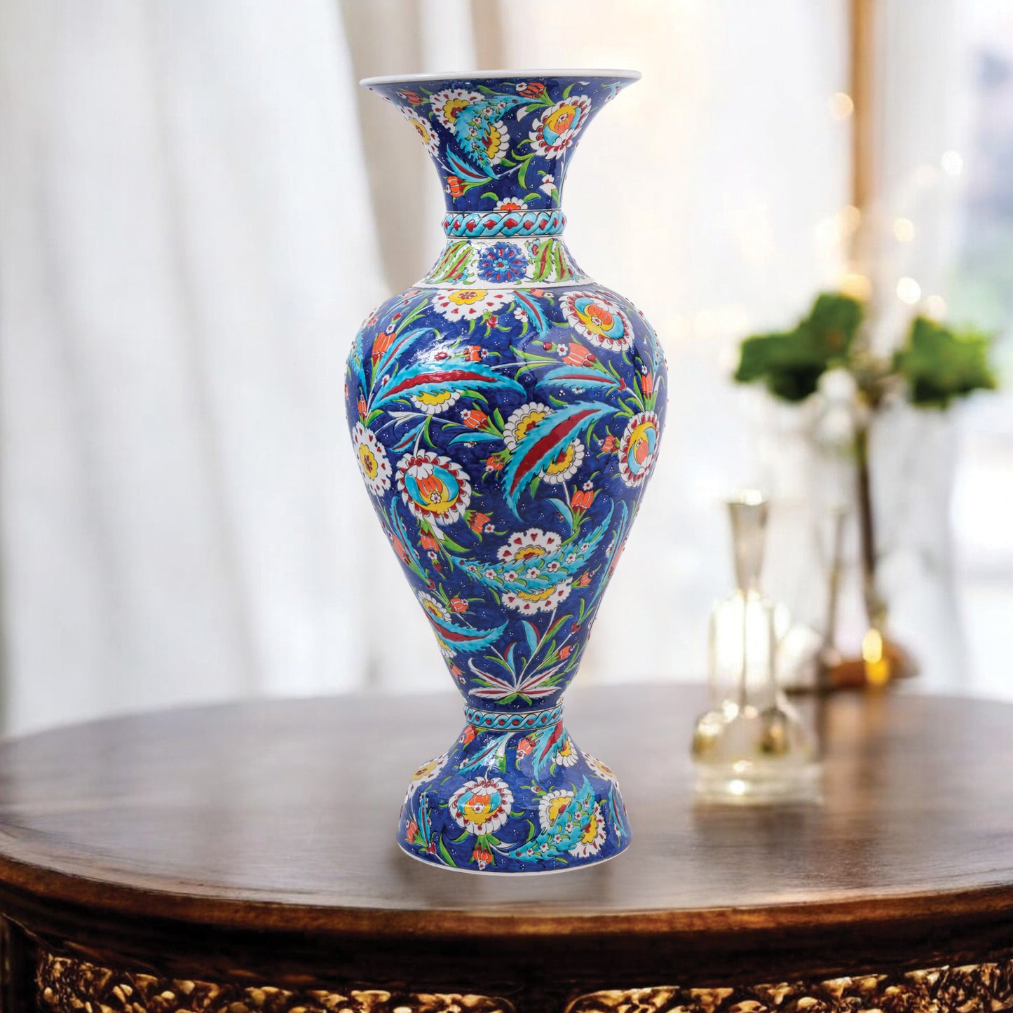 Handmade Ceramic Decorative Vase, Floral Serenity Ceramic Vase