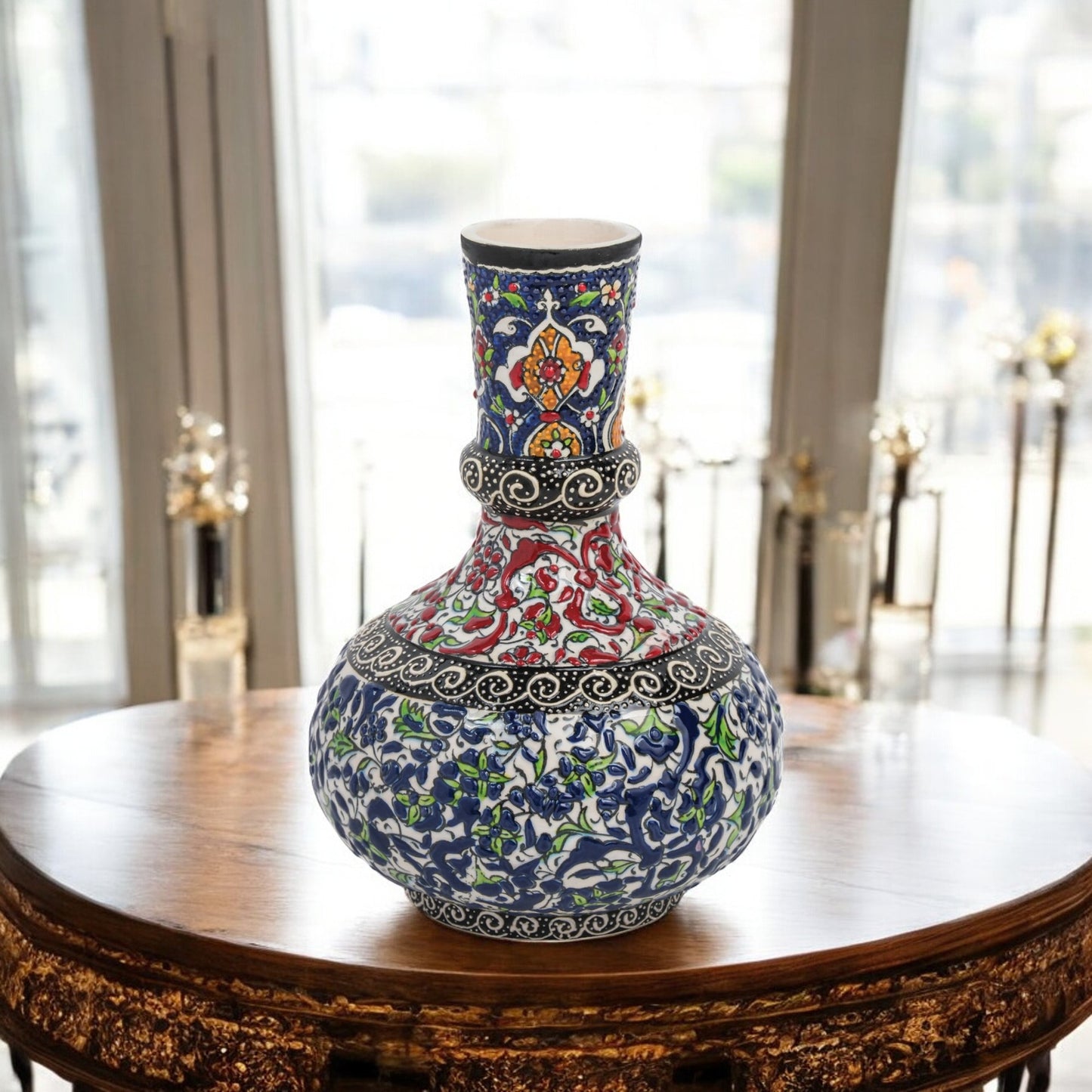 Handmade Ceramic Decorative Vase, Ornate Garden Ceramic Vase