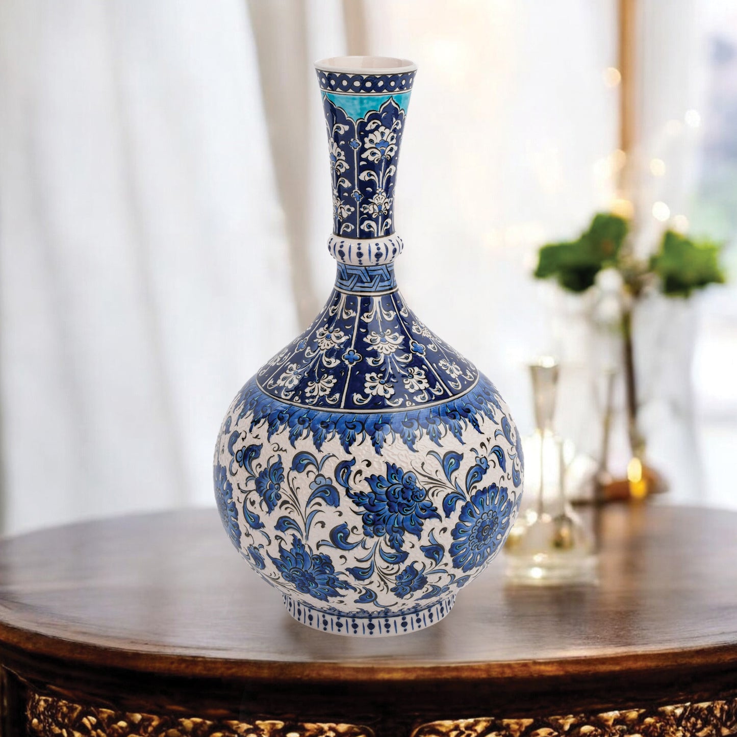 Handmade Ceramic Decorative Vase, Royal Garden Ceramic Vase