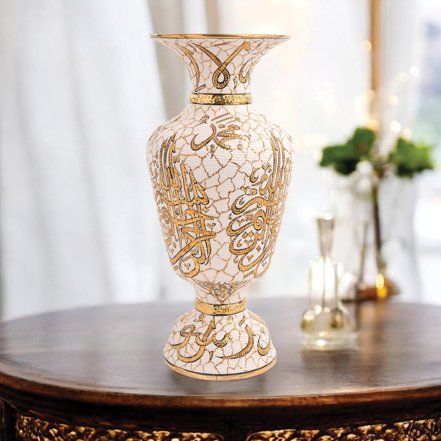 Handmade Ceramic Decorative Vase, Golden Grace Ceramic Vase, Golden Vase