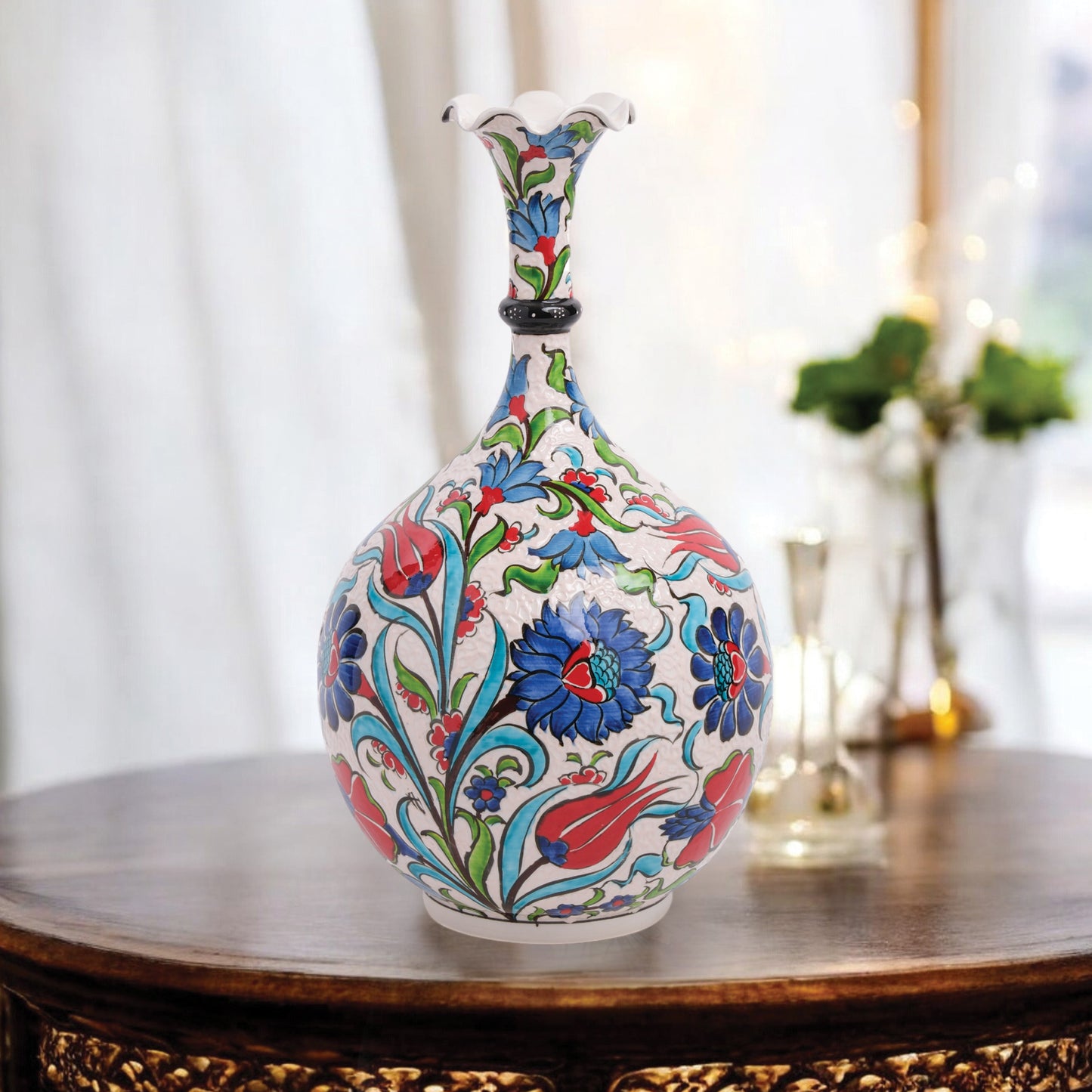 Handmade Ceramic Decorative Vase, Tulip Garden Ceramic Vase