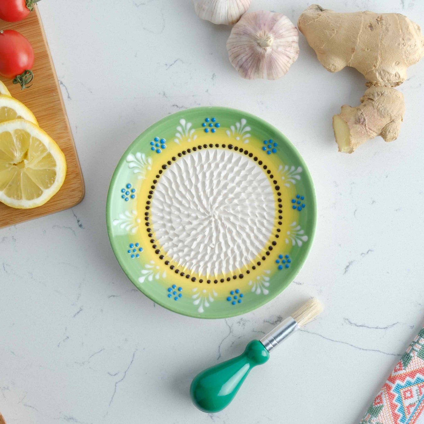 Ceramic Garlic Grater Plate, Handmade Grater Plate, 6" Ceramic Garlic Grinder, Decorative Garlic Mincer