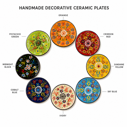 Decorative Ceramic Plate with Stand, 3" Handmade Ceramic Platter (8 cm) Decorative Dish, Home Decor