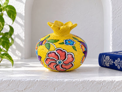 11-Piece Yellow Floral Ceramic Home Decor Set – Decorative Vases, Jars & Ornaments