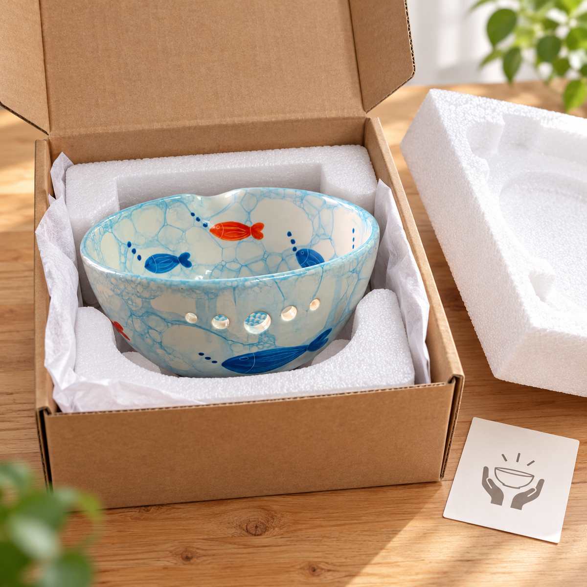 Herb Stripper Bowl & Garlic Grater Ceramic Ginder Bowl for Herbs, Ginger & Parmesan Kitchen Essential