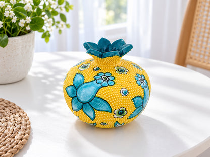 11-Piece Yellow Floral Ceramic Home Decor Set – Decorative Vases, Jars & Ornaments