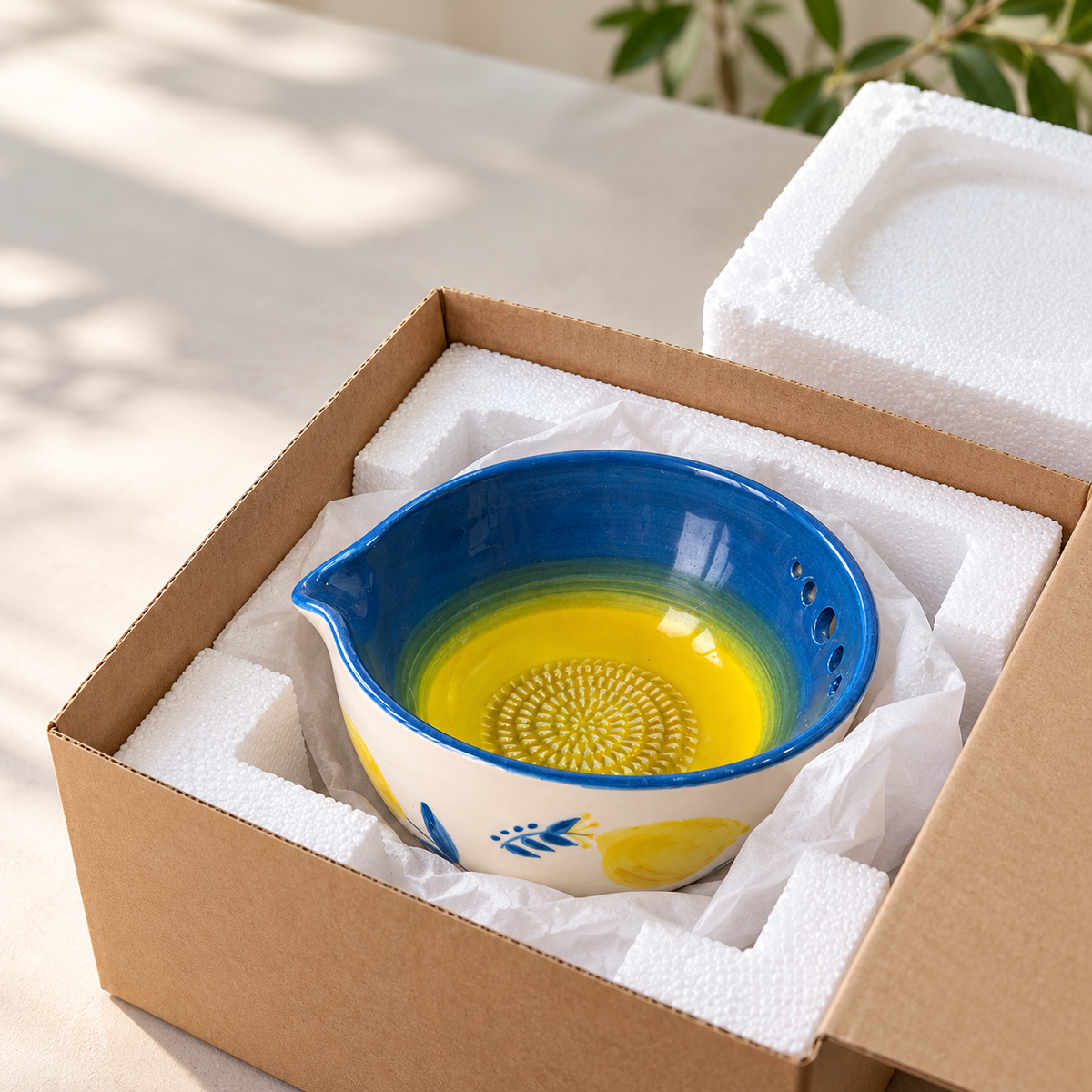 Lemon Herb Stripper Bowl & Garlic Grater Ceramic Ginder Bowl Ginger & Parmesan Kitchen Essential