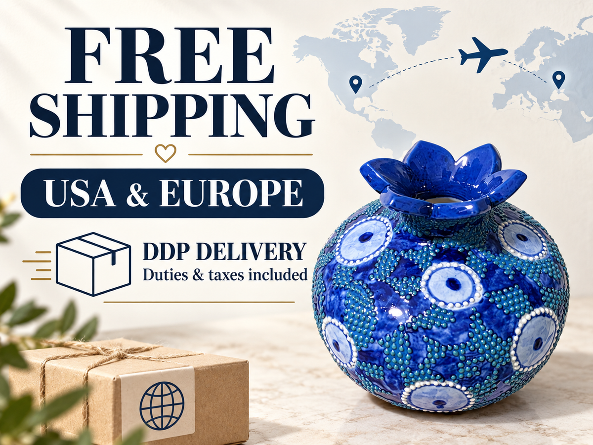Ceramic Pomegranate Vase, 4 Inch Textured Decorative Ornament
