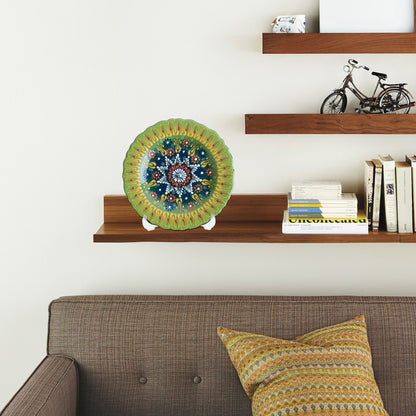 Handmade Ceramic Decorative Plate, Decorative Lime Green Dish, Home Decor Plate