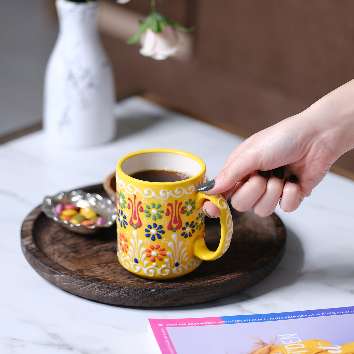Handmade Ceramic Mugs, 12 Oz Coffee Mugs Sets