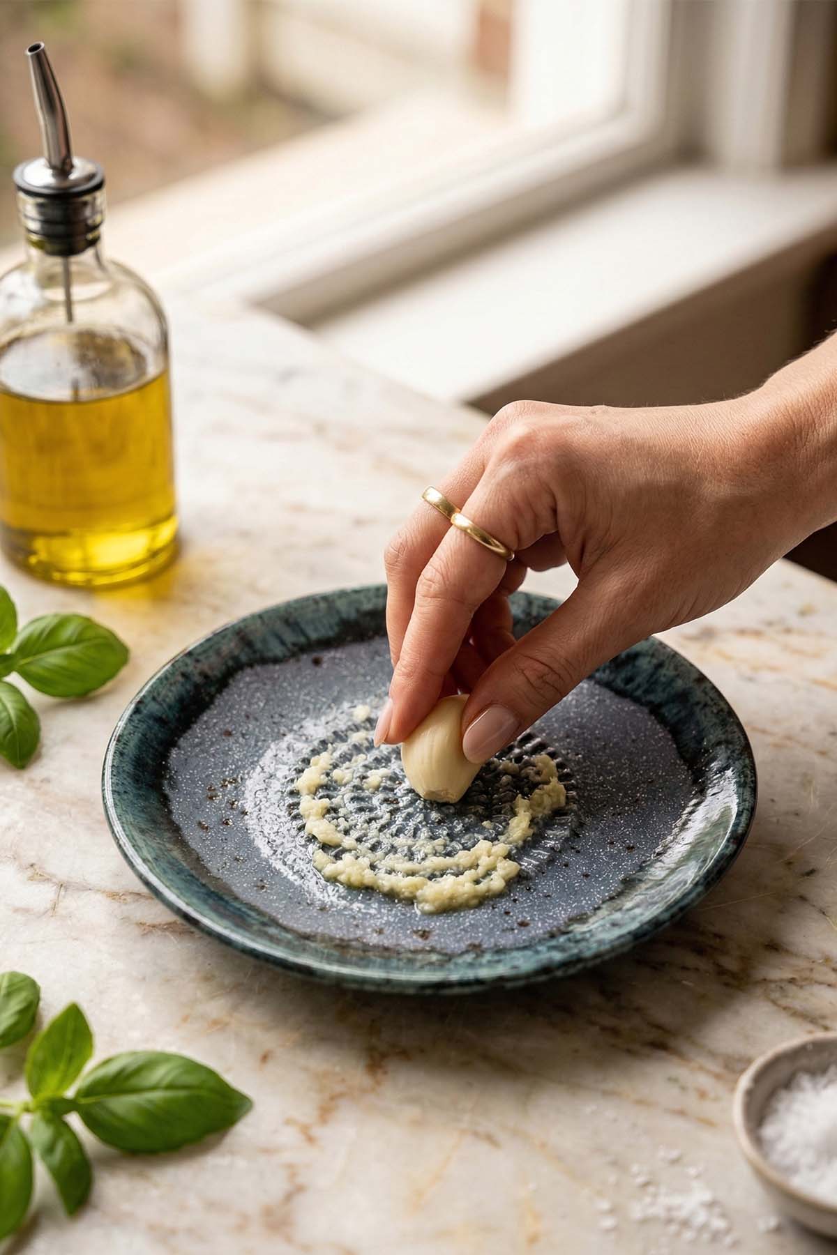 Garlic Grater Bowl, Ceramic Grater Plate, 5" Ceramic Garlic Grinder, Decorative Grater Bowl