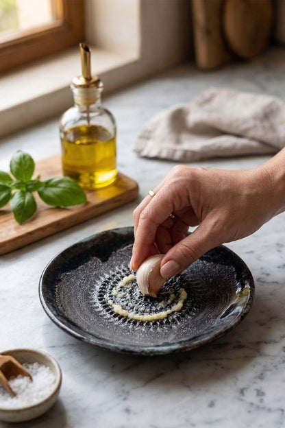 Garlic Grater Bowl, Ceramic Grater Plate, 5" Ceramic Garlic Grinder, Decorative Grater Bowl