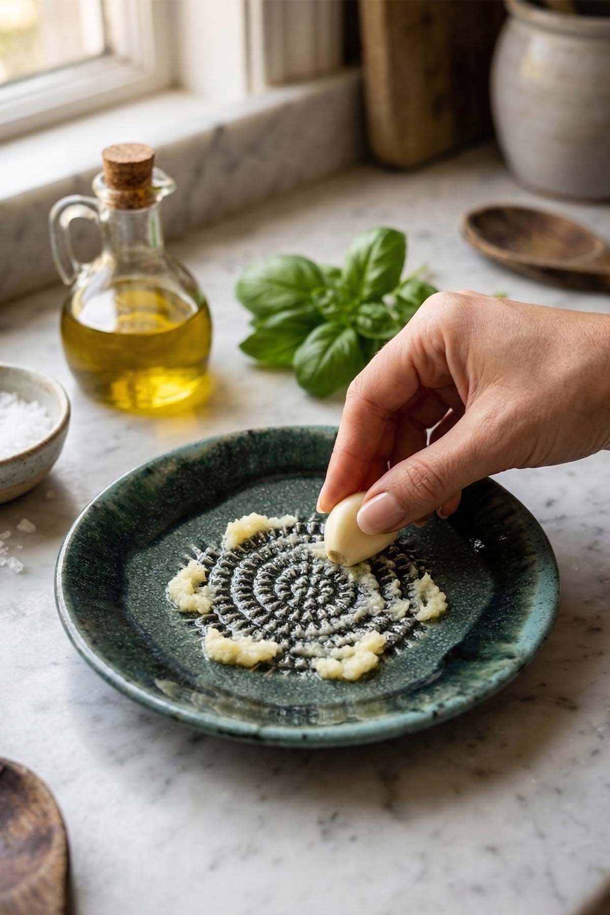 Garlic Grater Bowl, Ceramic Grater Plate, 5" Ceramic Garlic Grinder, Decorative Grater Bowl