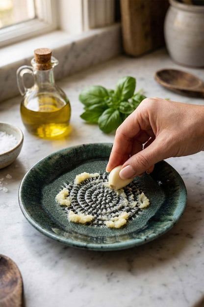 Garlic Grater Bowl, Ceramic Grater Plate, 5" Ceramic Garlic Grinder, Decorative Grater Bowl