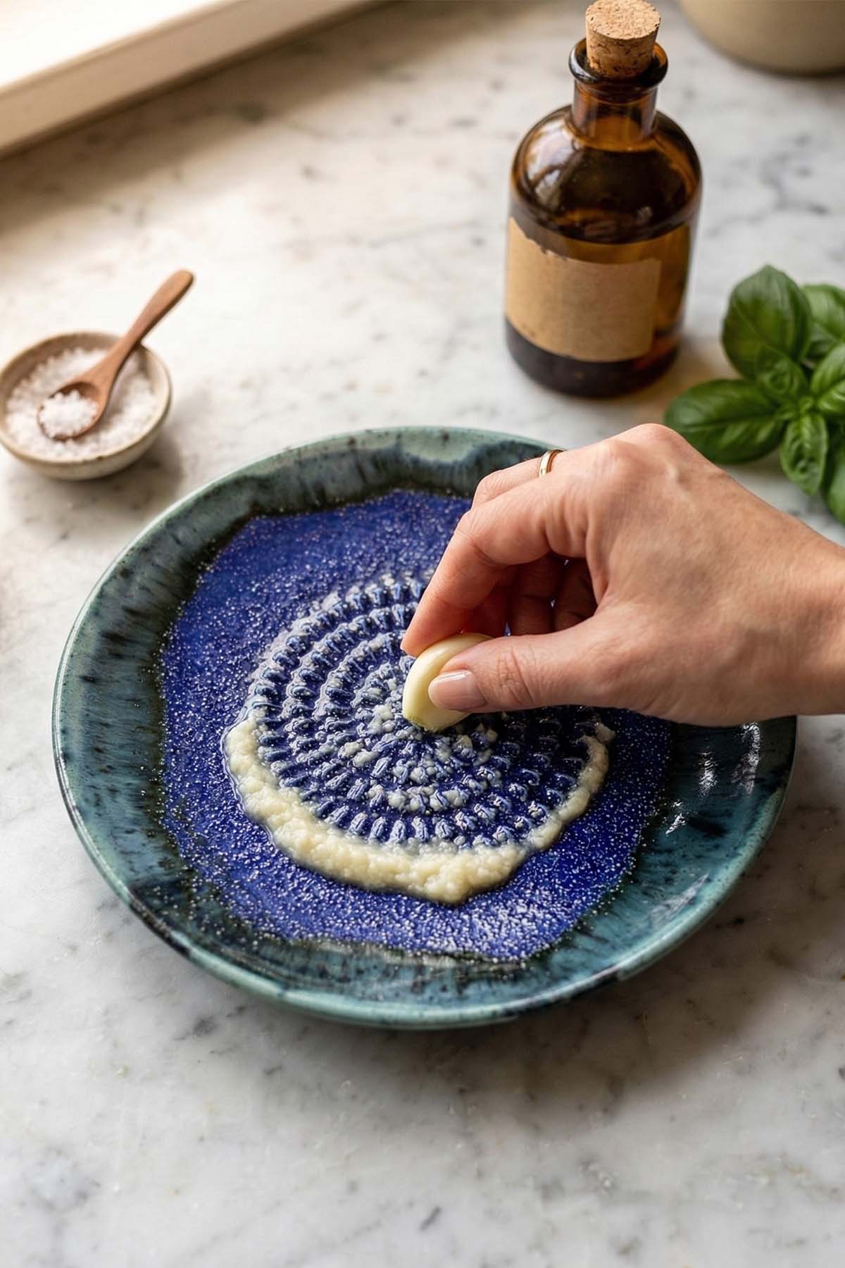 Garlic Grater Bowl, Ceramic Grater Plate, 5" Ceramic Garlic Grinder, Decorative Grater Bowl