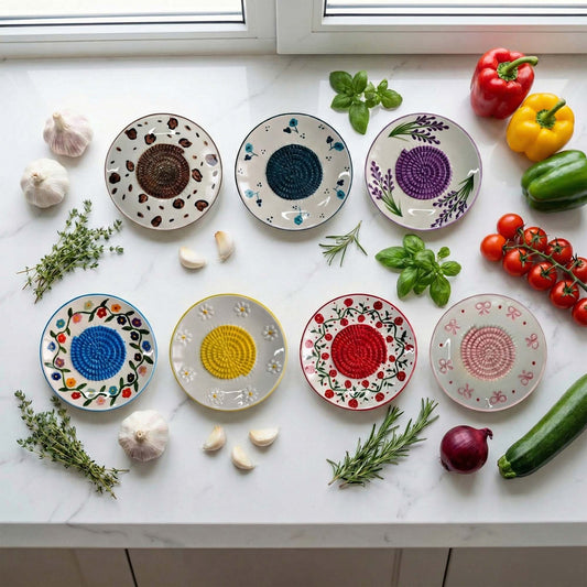 Handmade Ceramic Garlic Grater Plate, Garlic Mincer Dish, Ginger Cheese Grater