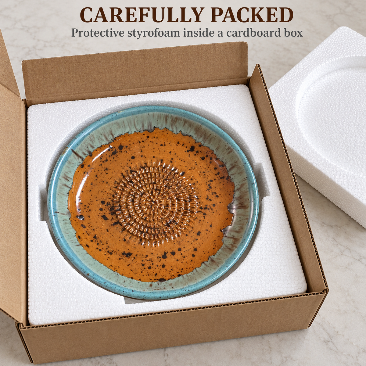 Garlic Grater Bowl, Caramel Ceramic Grater Plate, 7" Ceramic Garlic Grinder, Decorative Grater Bowl