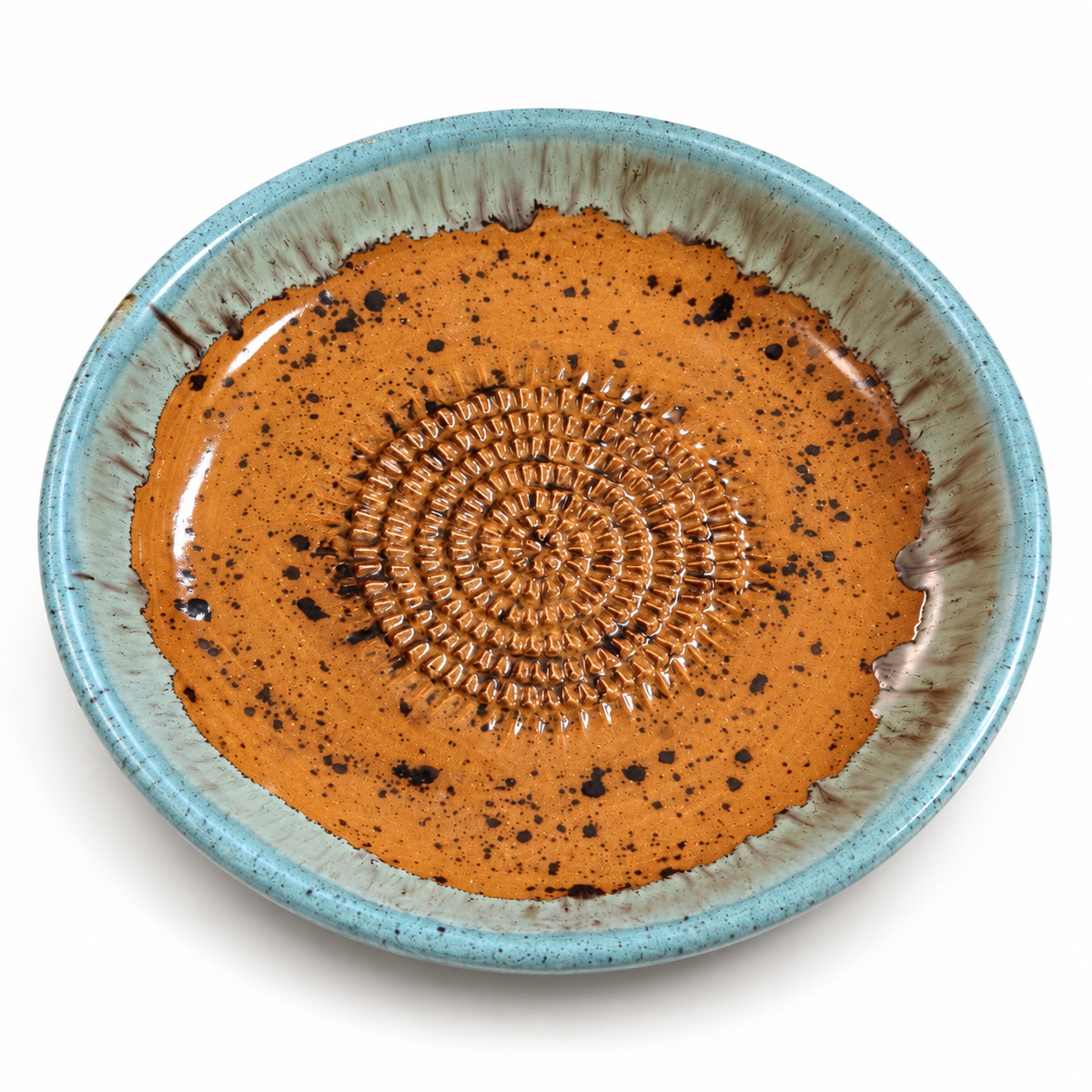 Garlic Grater Bowl, Caramel Ceramic Grater Plate, 7" Ceramic Garlic Grinder, Decorative Grater Bowl