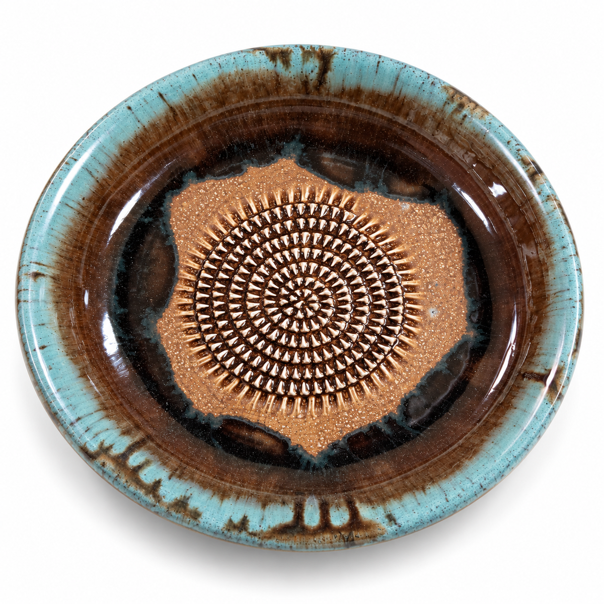 Garlic Grater Bowl, Marron Ceramic Grater Plate, 7" Ceramic Garlic Grinder, Decorative Grater Bowl