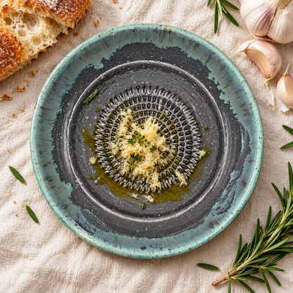 Garlic Grater Bowl, Matt Black Ceramic Grater Plate, 7" Ceramic Garlic Grinder, Decorative Grater Bowl